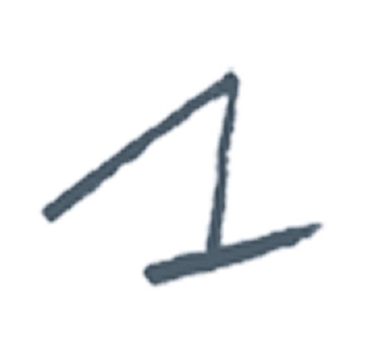 Handwritten number 1